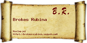 Brokes Rubina névjegykártya